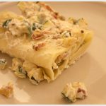 Cannelloni courgette, ricotta et lardons