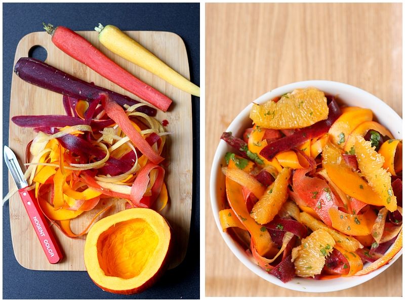 Salade de potimarron et carotte crus