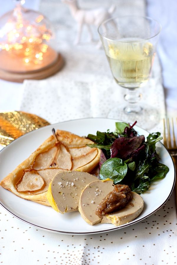 Tarte aux poires et foie gras