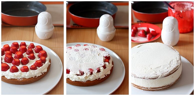 Gâteau facile à la crème et aux fraises