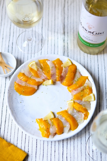 Sashimi de daurade au citron et mangue
