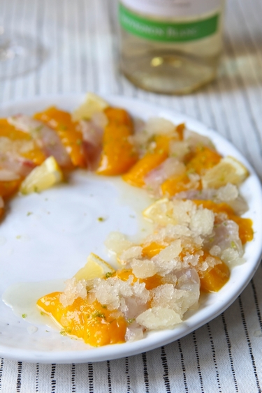 Sashimi de daurade et granité de citron