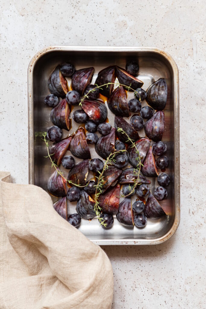 Recette de figues et raisins rôtis au vinaigre balsamique